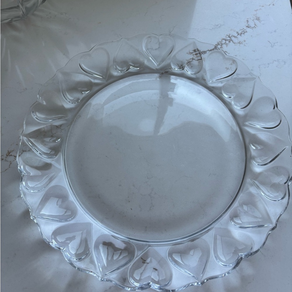 Tiffany & Co.  Glass Plate with Heart Design